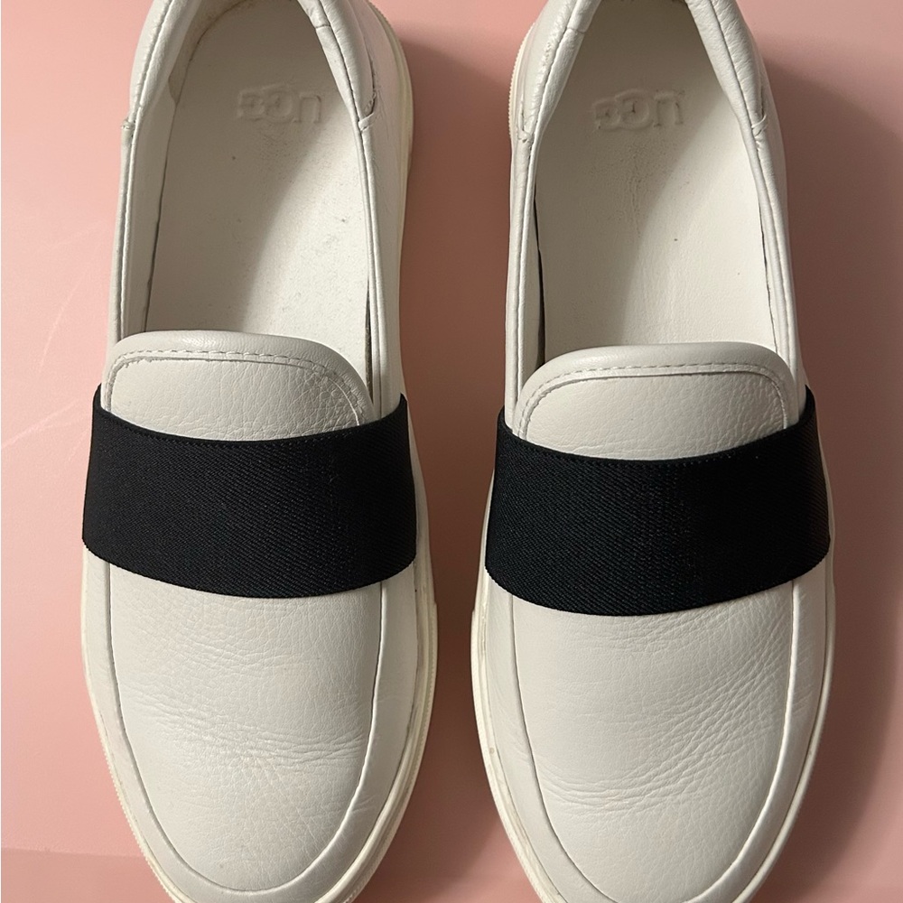 UGG White and Black Loafers